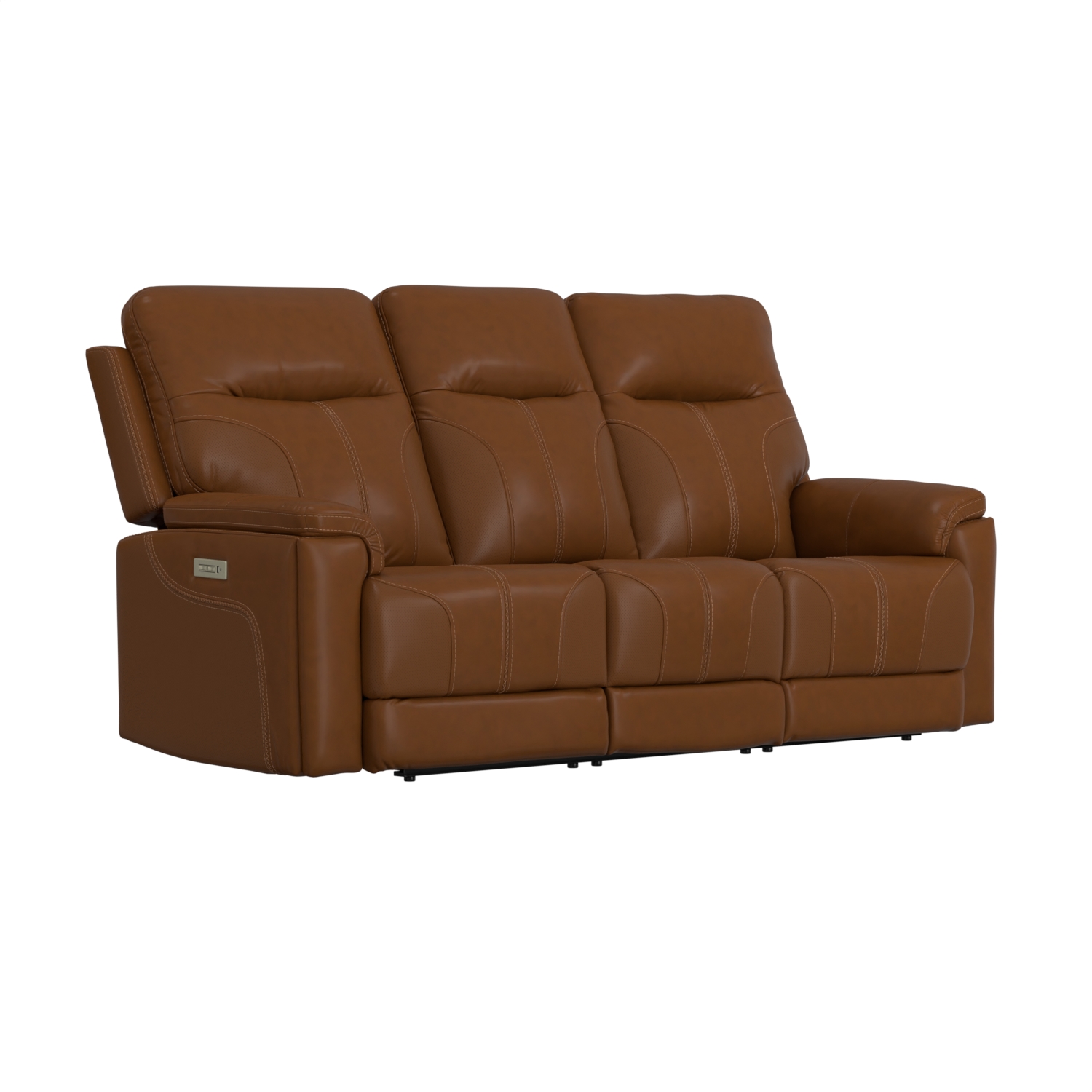 Music Almond Power Leather Theater Sofa | Bob Mills Furniture