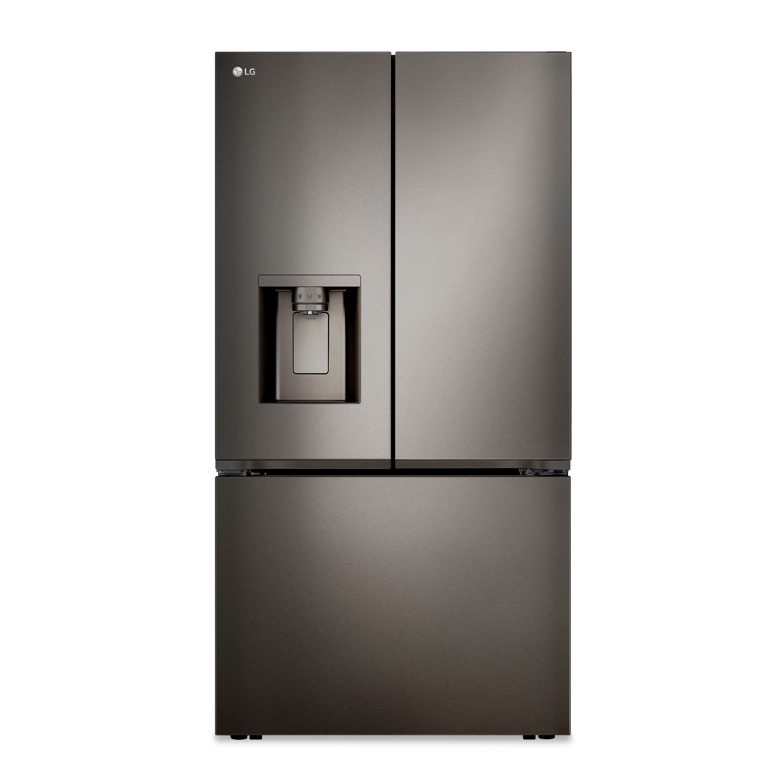 LG 36 in. 25.5 Cu. Ft. PrintProof Black Stainless Steel Counter Depth French Door Refrigerator - Thumbnail 2