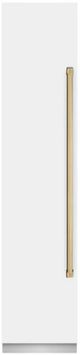 ZLINE Autograph Edition 18 in. 8.6 Cu. Ft. Left Hinge Column Freezer in White Matte with Graphite Gray Interior and Polished Gold Accents-0