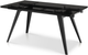 Korson Furniture Sharp Black Glass Top Extension Dining Table with Gray Metal Legs-0