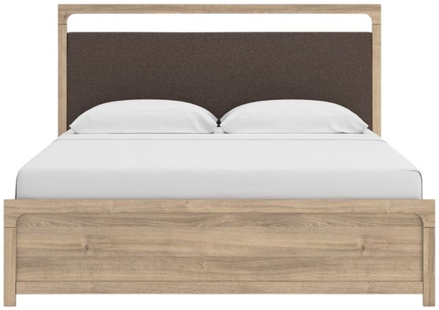 Signature Design by Ashley® Kinlanni Tan King Upholstered Platform Bed-2