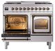 Ilve® Nostalgie II Noblesse 40'' Stainless Steel Pro Style Dual Fuel Range with Burnished Trim-3