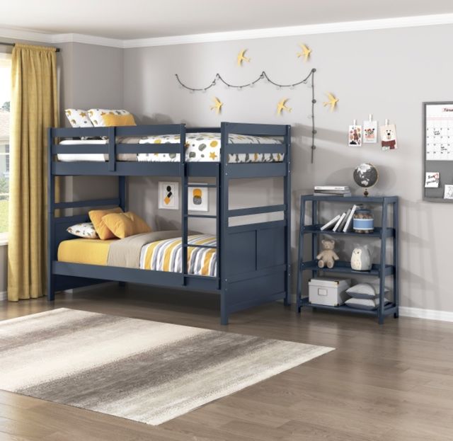 Homelegance® Sloane Navy Blue Twin/Twin Bunk Bed-1