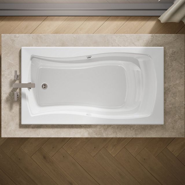 KOHLER® Mariposa® White 66" x 36" Drop-In Heated Bubble Massage™ Air Bath with Bask® Heated Surface-2