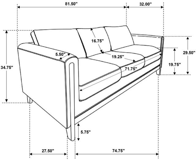 Coaster® Islington 2-Piece Taupe Upholstered Panel Arm Sofa Set-2