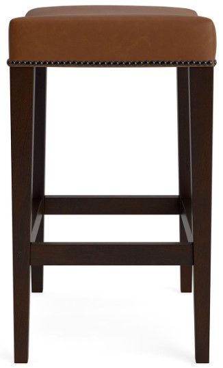 Bassett® Furniture Customizable Vail 18" Leather Saddle Counter Stool-2