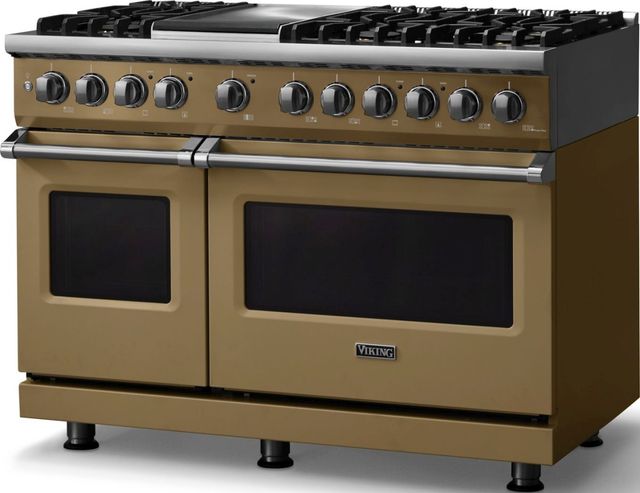 Viking® 5 Series 48" Golden Hour Pro Style Dual Fuel (NG) Range with Polished Chrome Trim-3