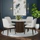Elements International Sylvie 5-Piece Dark Brown/White Round Dining Set-1