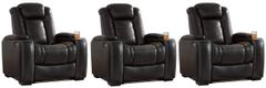 Signature Design by Ashley® Party Time 3-Piece Midnight Power Theater Seating Set