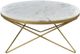 Moe's Home Collection Haley White Marble Round Coffee Table with Gold Iron Base-1