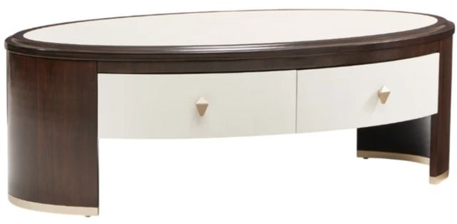 Michael Amini® Paris Chic Espresso Oval Cocktail Table-0