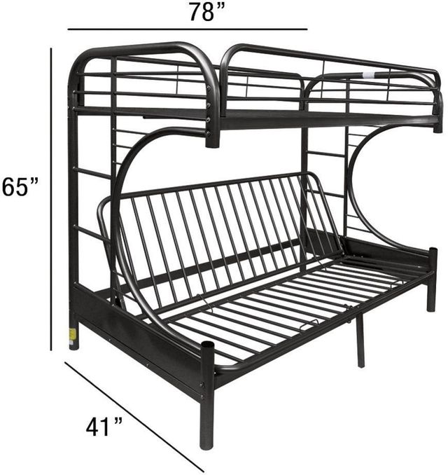 ACME Furniture Eclipse Black Youth Twin Over Full Futon Bunk Bed-2