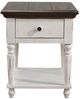 TEI Vintage Estates Antique White/Dark Knotty Oak End Table-1