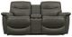 La-Z-Boy® James Charcoal Leather Manual Reclining Loveseat with Console-1
