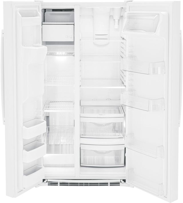 GE® 36" 25.3 Cu. Ft. White Side-by-Side Refrigerator-1