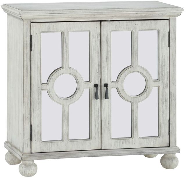 Mazin Furniture Polly Antique White Accent Chest with Mirror-1