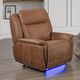 New Classic® Home Furnishings Kyra Saddle Power Auto Glider Recliner with Power Headrest and Footrest-1