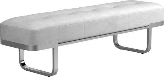Coaster® Off White and Chrome Bench-1