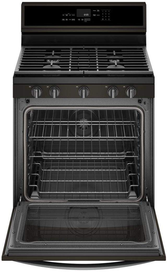 Whirlpool® 30" Fingerprint Resistant Black Stainless Steel Freestanding Gas Range-2