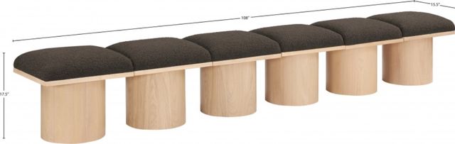 Meridian Furniture Pavilion 6-Piece Brown/Natural 108" Modular Bench Set-2