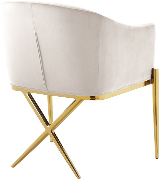 Meridian Furniture Xavier Cream/Gold Velvet Dining Chair-2