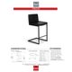 Korson Furniture Paco Set of 2 Black Counter Stools-2