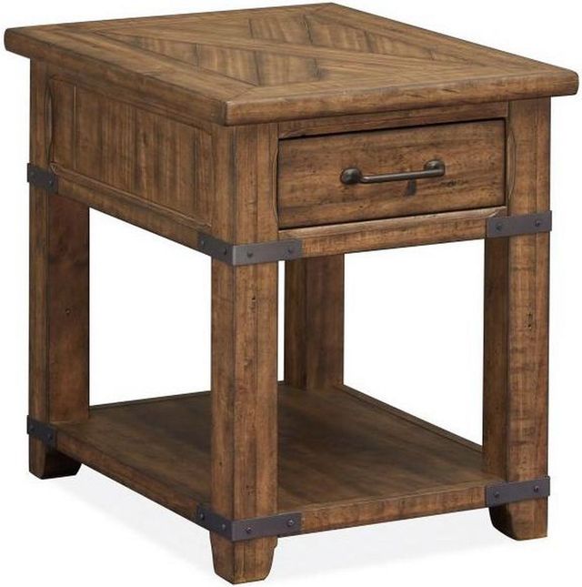 Magnussen Home® Chesterfield Farmhouse Timber Rectangular End Table-0