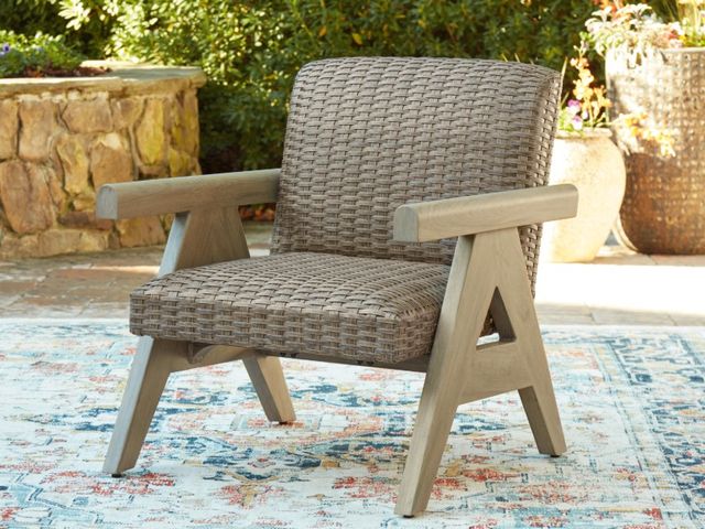 Signature Design by Ashley® Carisbo Beige Woven Outdoor Rocking Lounge Chair-4