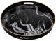 A & B Home Quinn 2-Piece Black/White Round Tray Set-3