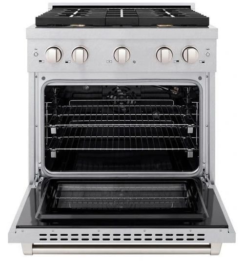ZLINE 30" Satin Stainless Steel Pro Style Gas Range with 8 Burner Cooktop-2