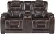 Corinthian Furniture Luke Brown Power Reclining Loveseat with Headrest and Console-0