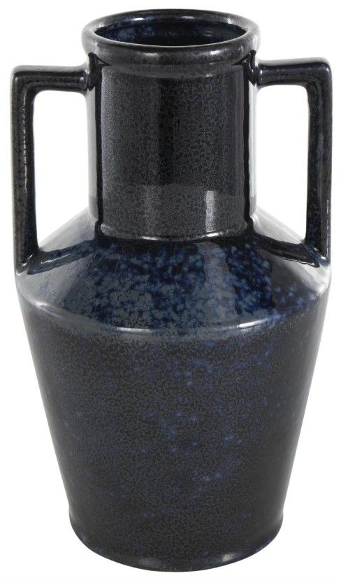 Deco Marche Dark Blue Ombre Textured Vase with Rectangular Handles-0