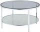 Steve Silver Co. Frostine 3-Piece Glass Top Occasional Table Set with Chrome Base-2