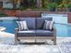 Signature Design by Ashley® Half Moon Beach Blue/Gray Aluminum/Fabric/Resin Outdoor Loveseat-1