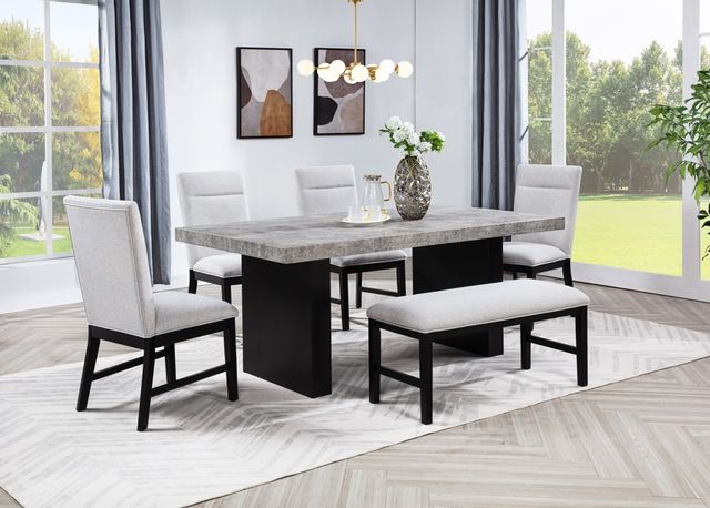 Crown Mark Sebastian Black/Gray Dining Bench-1