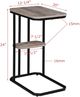 Crown Mark Ida Weathered Gray Chairside Table with Black Frame-2
