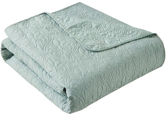 Olliix by Madison Park Quebec Seafoam Oversized Quilted Throw-1