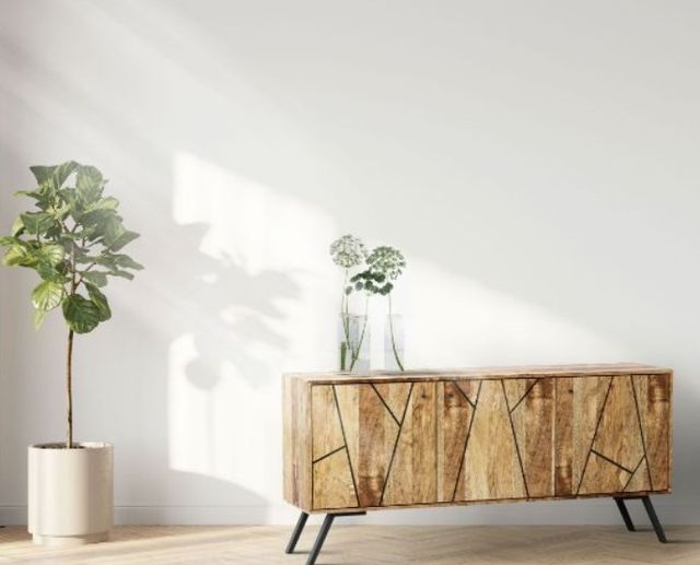 Jaipur Furniture Amar Brown 3-Door Sideboard with Iron Base-3