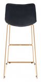 Zuo® Adele Black and Gold Bar Chair-1