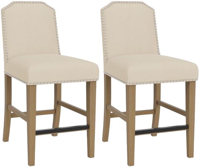 Riverside Furniture Mix-N-Match Chairs 2-Piece Ivory Clipped Top Upholstered Stool Set-0
