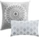 Olliix by INK+IVY 3 Piece White Full/Queen Masie Elastic Embroidered Cotton Duvet Cover Set-2