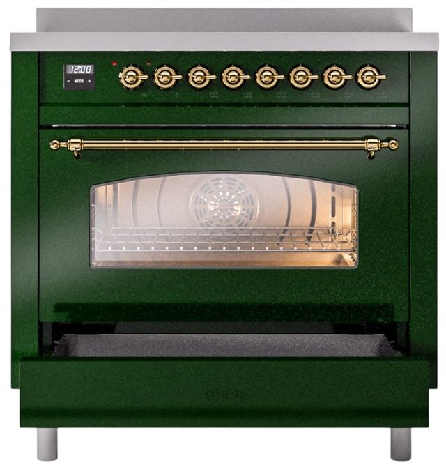 Ilve® Nostalgie II Series 36" Emerald Green Pro Style Induction Range-2