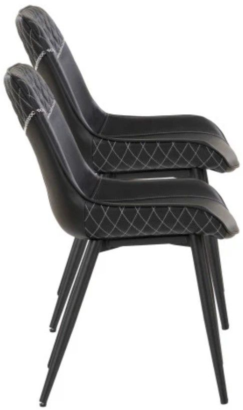 Linon August 2-Piece Black Dining Chair Set-4
