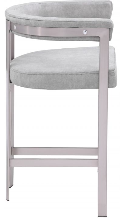 Meridian Furniture Marcello Gray/Brushed Chrome Counter Stool-2