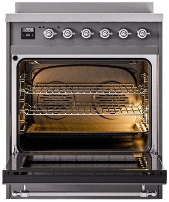 Ilve® Nostalgie II Series 30" Matte Graphite Pro Style Induction Range-1