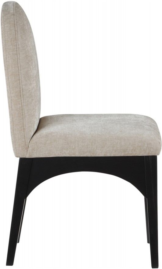 Meridian Furniture Waldorf Beige/Black Chenille Upholstered Dining Chair-2