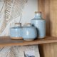 Crestview Collection Kitt 4-Piece Blue/Tan Vase and Tray Set-4