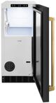 ZLINE Autograph Edition Touchstone 15" 75 lbs. Black Stainless Steel Door with Polished Gold Handle Clear Cube Ice Maker with Drain Pump -2