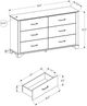 Commode de Monarch Specialties Inc. - Chêne blanchi/Chêne rustique-1