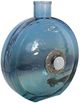 A & B Home Eliana Ocean Blue Glass Vase with Iron and Stone -0